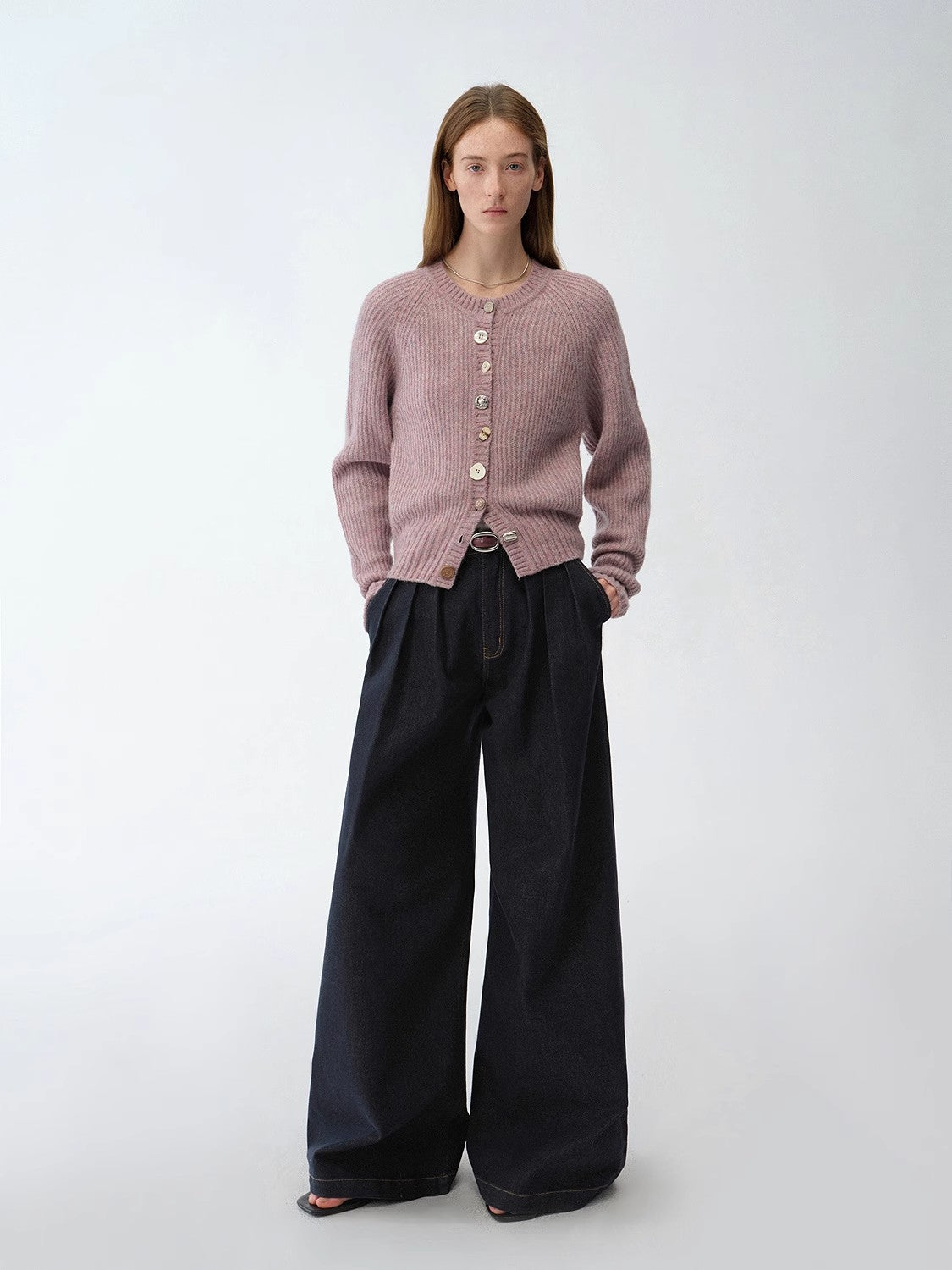 "Street Style" Vintage Handmade Lycra Stretch Jeans Wide Leg Loose Trousers Women Spring-0