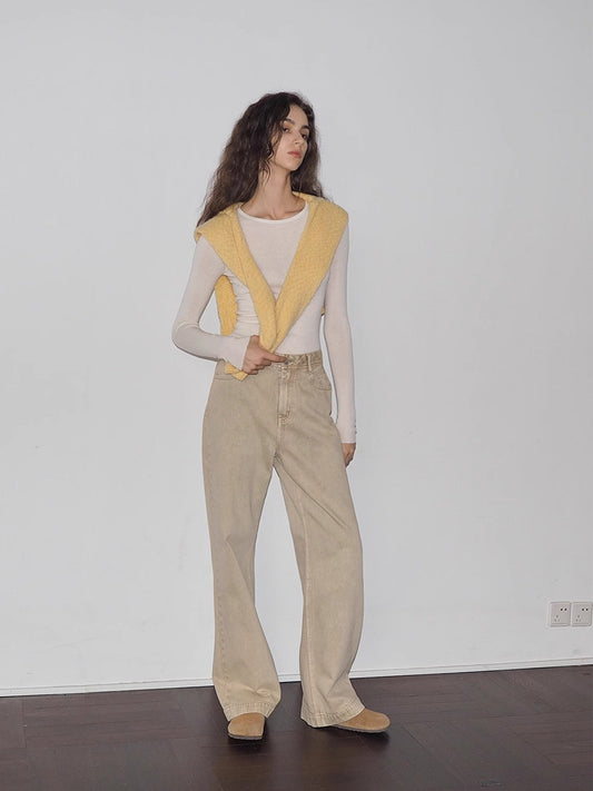 Fireladyfur Women's Vintage Washed Straight Leg Denim "Meteorite Fragments"-0