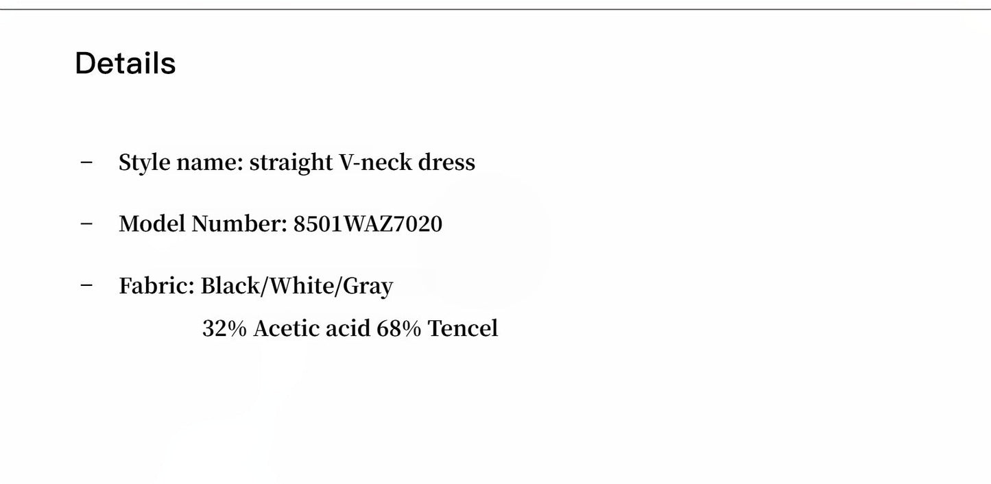 Elegant and intellectual triacetate Tencel blended skin-friendly transparent splicing design V-neck dress-3