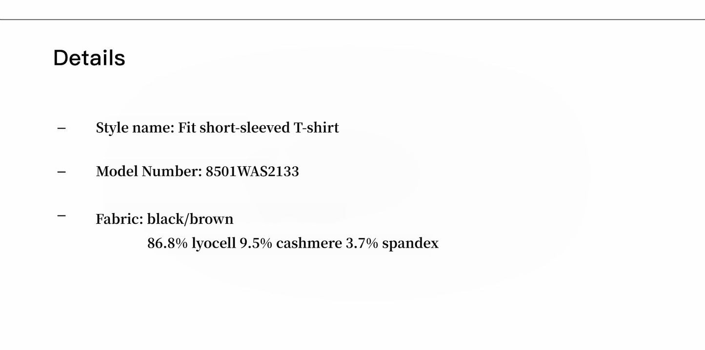 Fitted waist slimming round neck Tencel cashmere versatile short-sleeved T-shirt