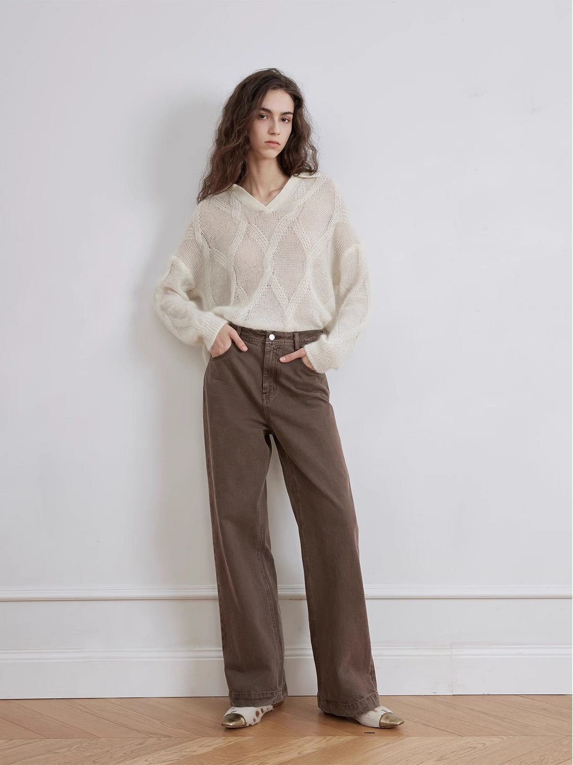 Fireladyfur Women's Vintage Washed Straight Leg Denim "Meteorite Fragments"-4