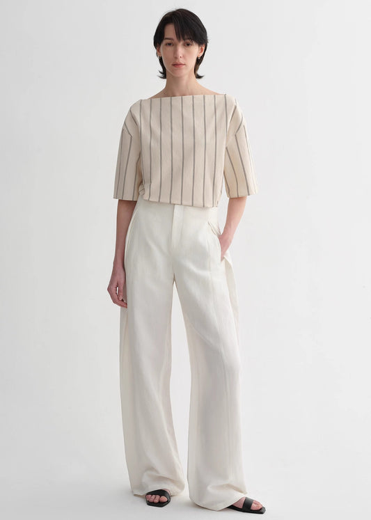 High-intelligence, relaxed, simple, high-quality, long-staple cotton, short-sleeved shirt for women-0