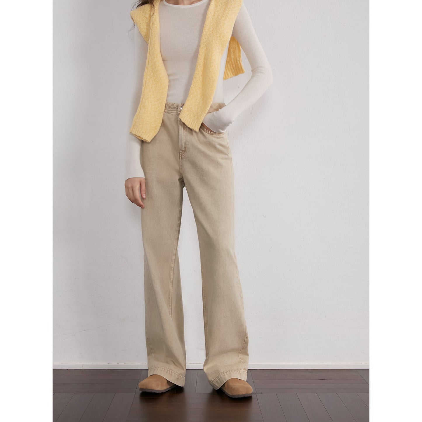 Fireladyfur Women's Vintage Washed Straight Leg Denim "Meteorite Fragments"-5