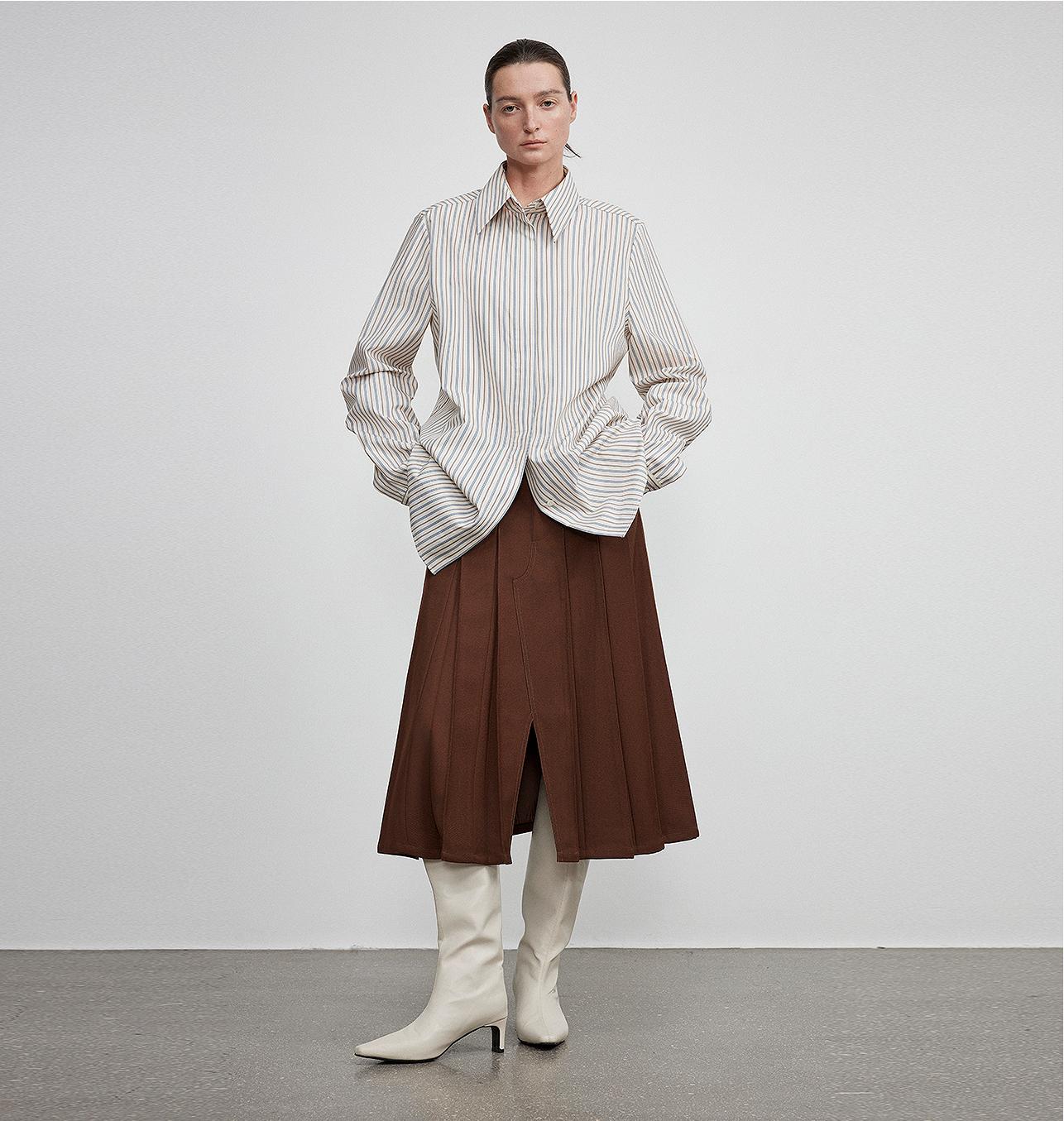 Long shirt with high-end drapey temperament top for women