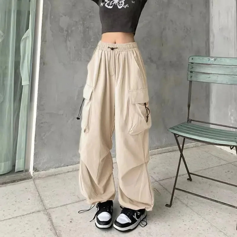 American retro tooling slacks female drape straight beam foot trousers