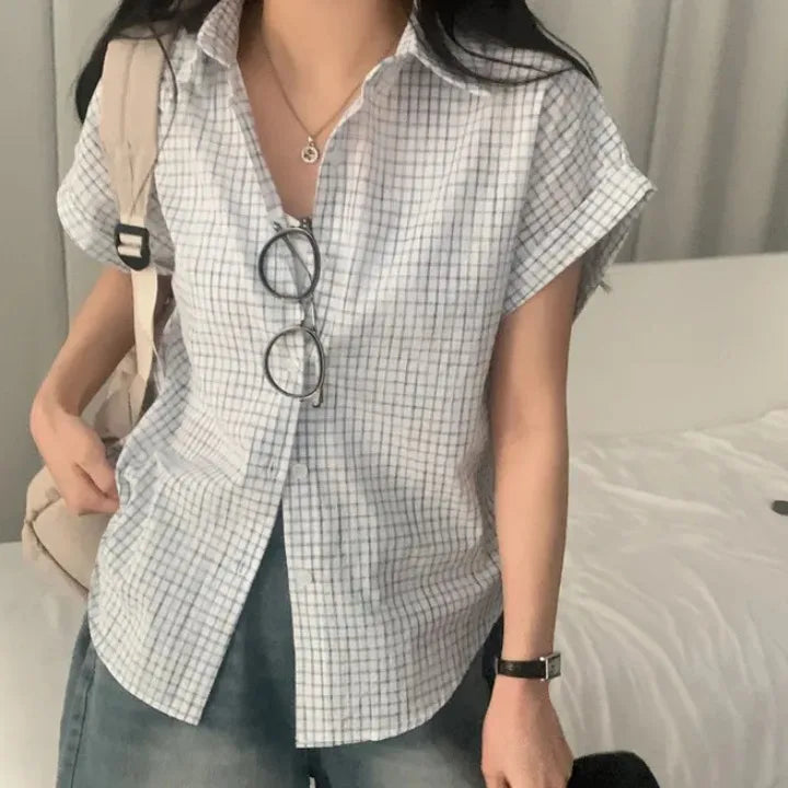 Retro Summer Cheered Women's Loose Casual Single Buttoned Chic shirt