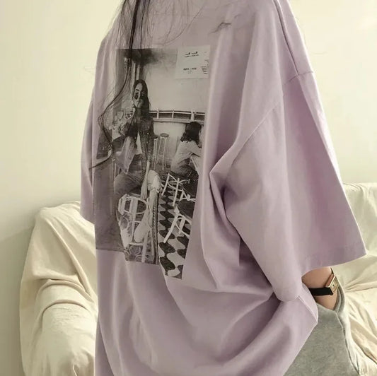 Fashion Pullover Streetwear Cartoon Oversized Vintage Short Sleeve Summer Tees