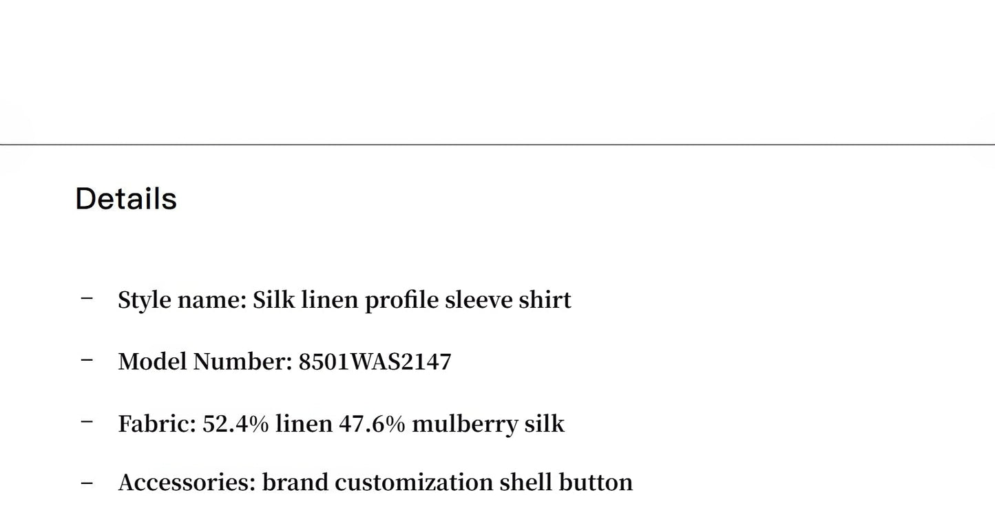 Breathable mulberry silk linen long-sleeved shirt and trousers set-3