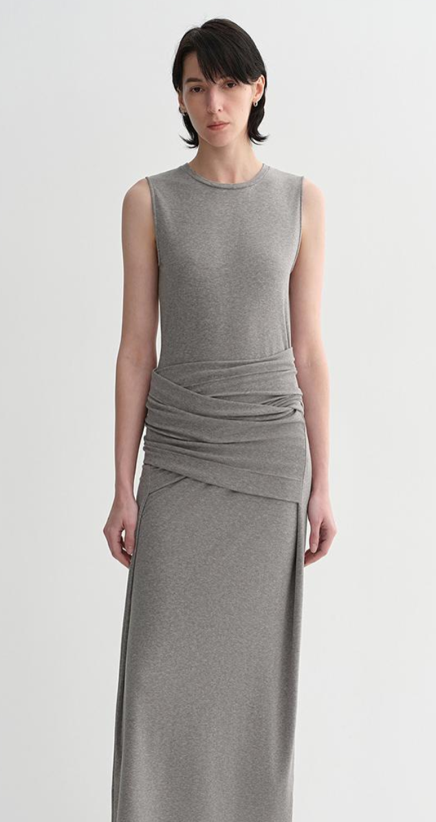 Ice silk wool blend dress with adjustable waistline, hip-flattering design, slim fit for a figure-slimming effect