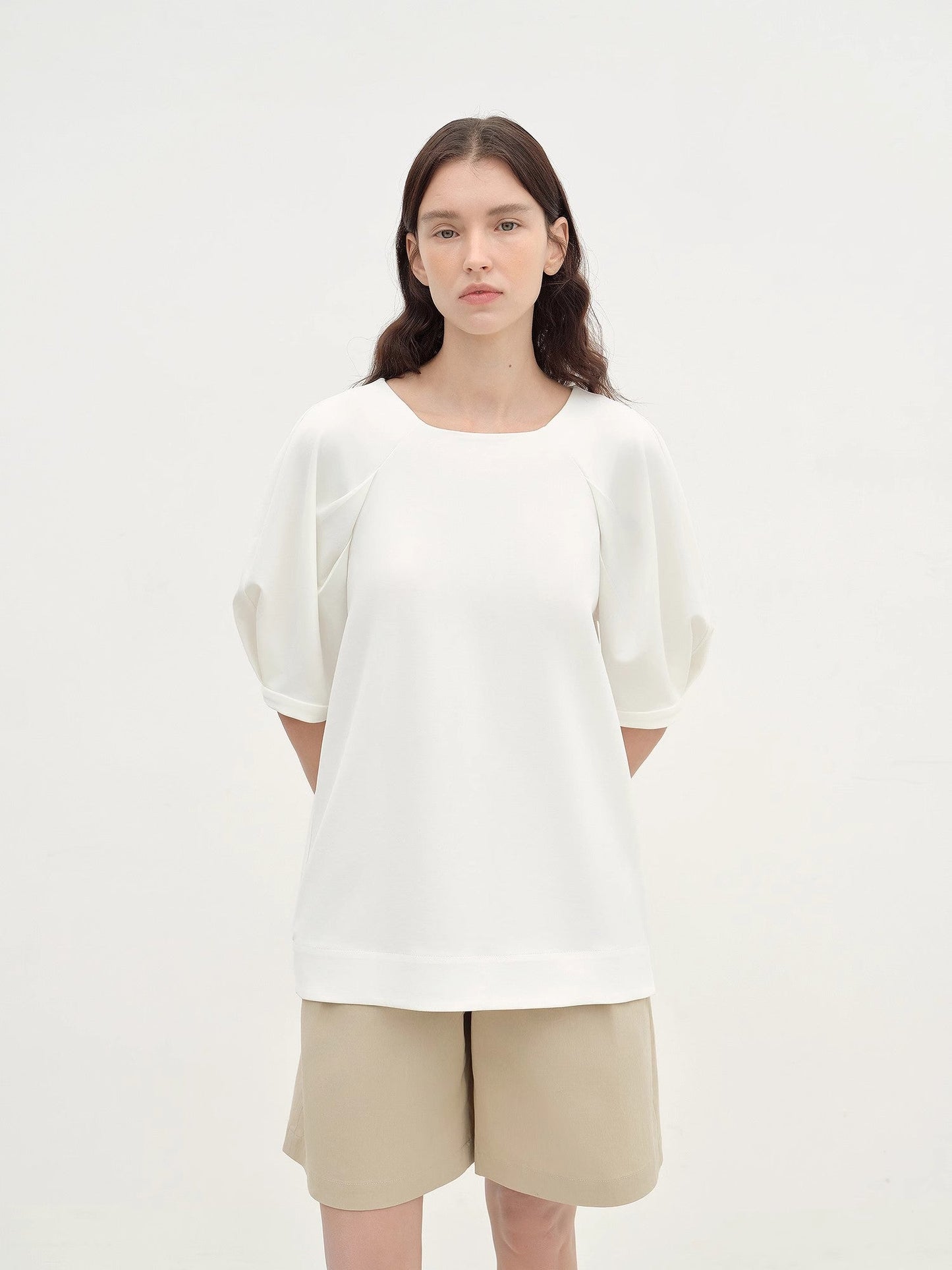 "Sleep Journey" puff sleeve straight short sleeve-1
