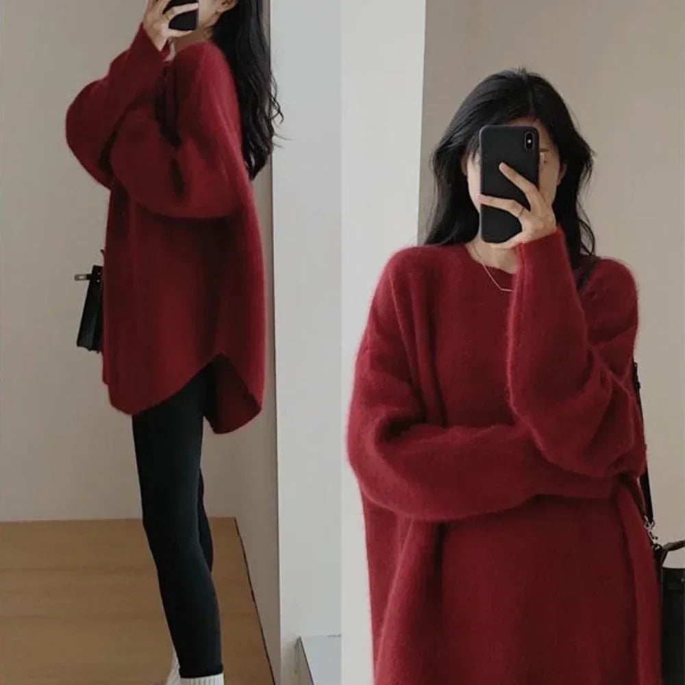 Women's Sweater: Long Knit Tops for Woman Pullovers for Autumn & Winter