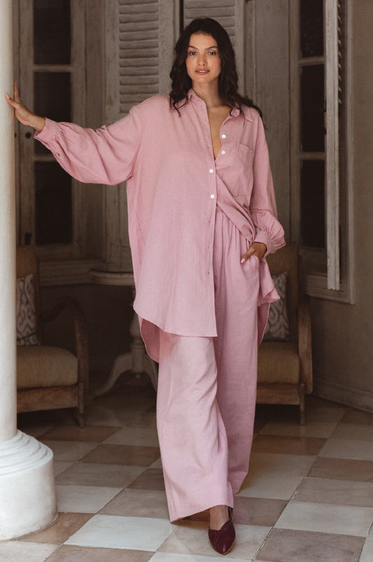 Calin Wide Leg Linen Pants (Sale)