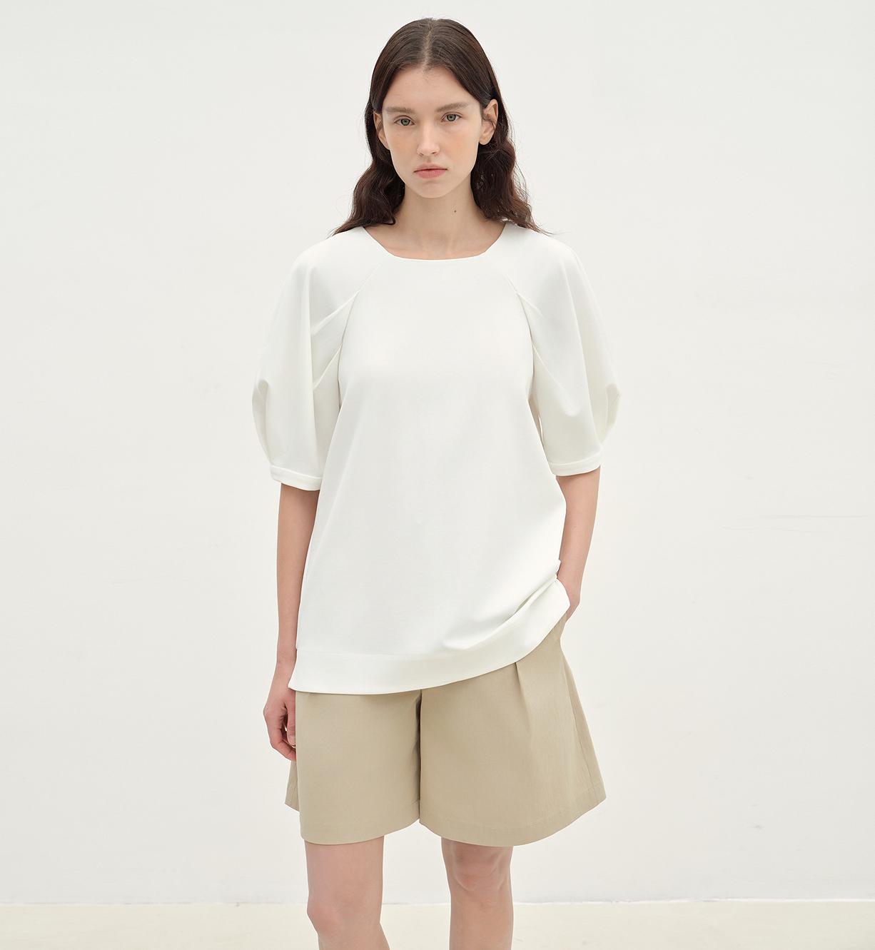 "Sleep Journey" puff sleeve straight short sleeve-4