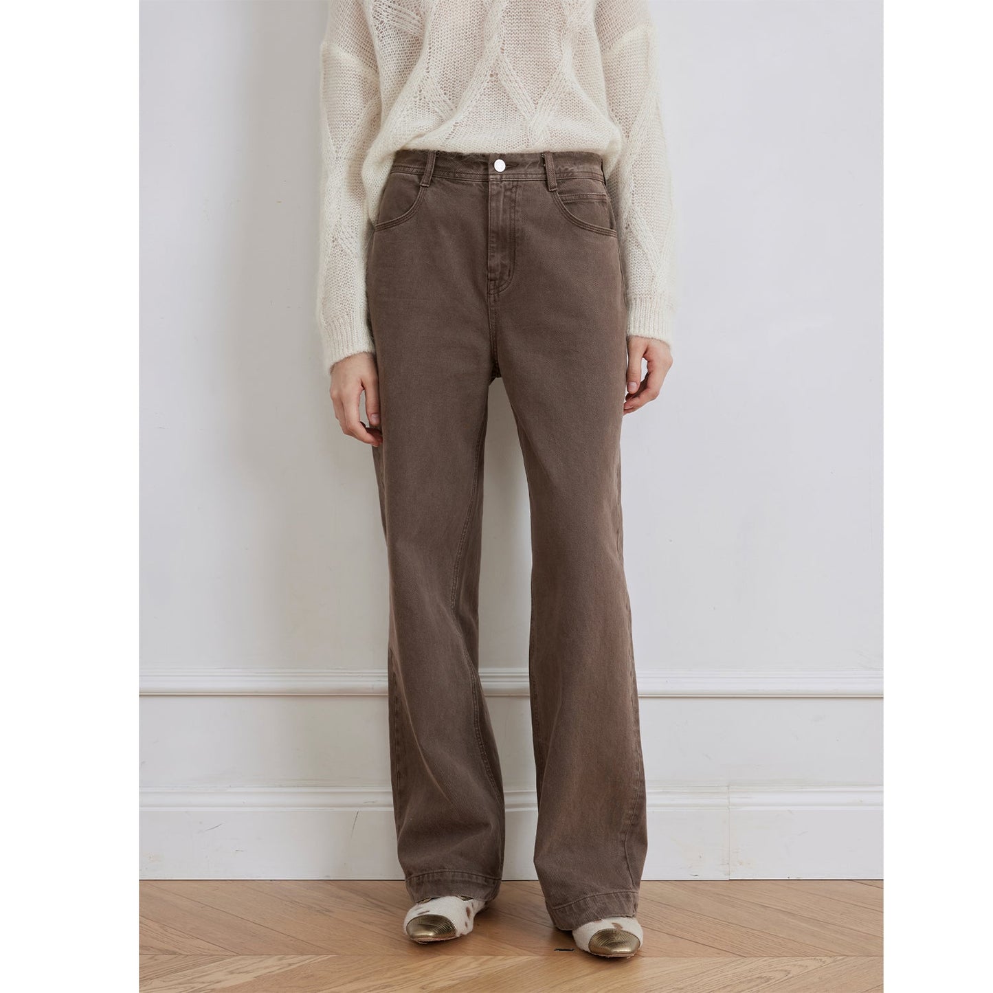 Fireladyfur Women's Vintage Washed Straight Leg Denim "Meteorite Fragments"-6