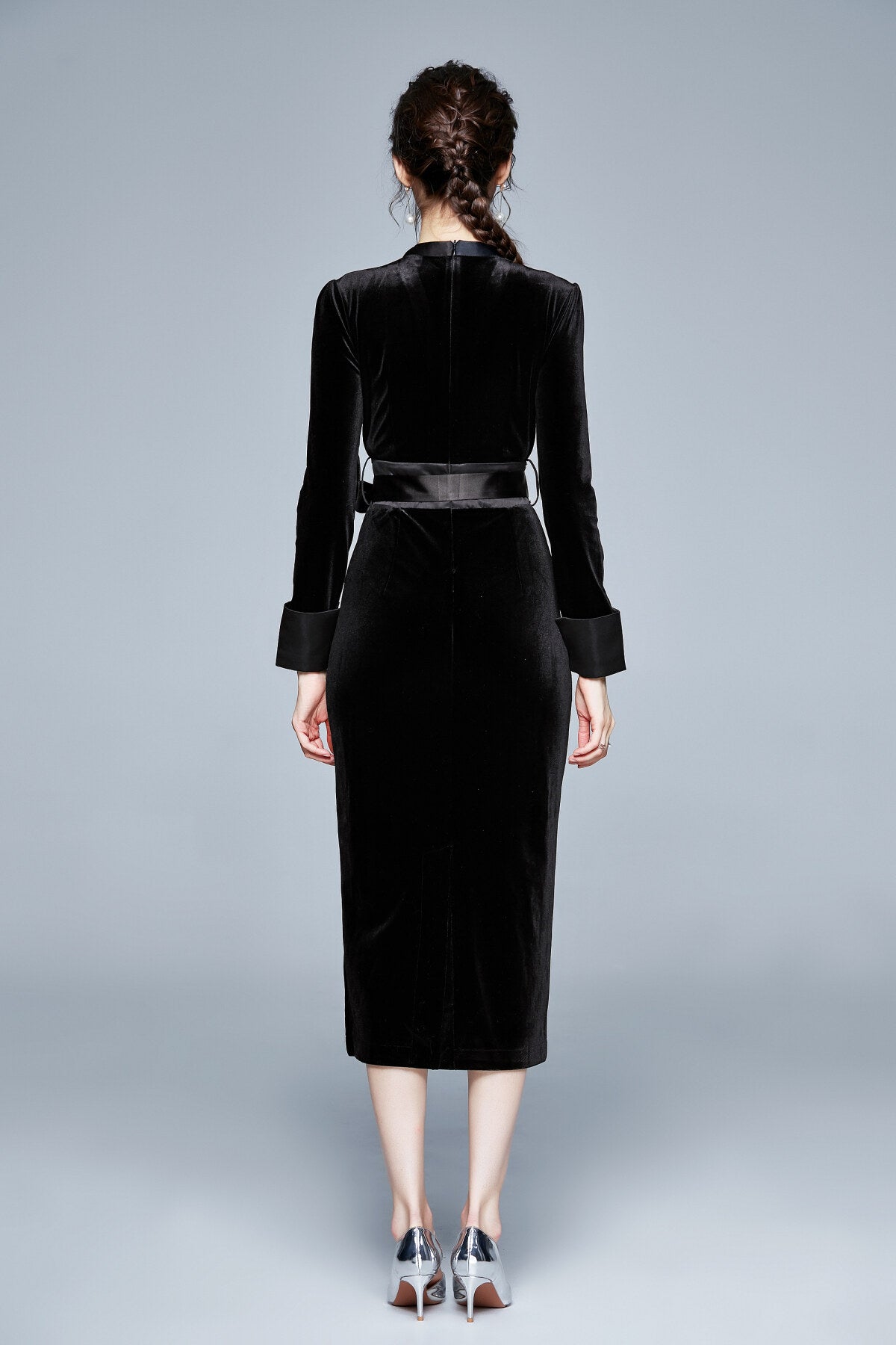 Black Velvet Kimono Dress