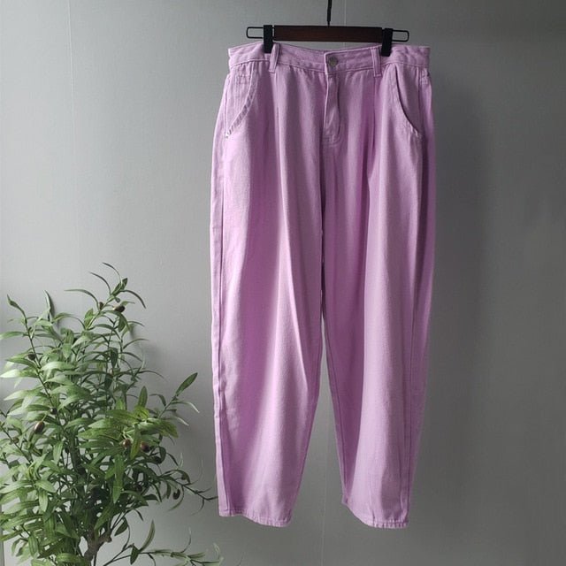 Denim Pants Women High Waist Harem Pants  Loose Jeans Plus Size Trousers Women