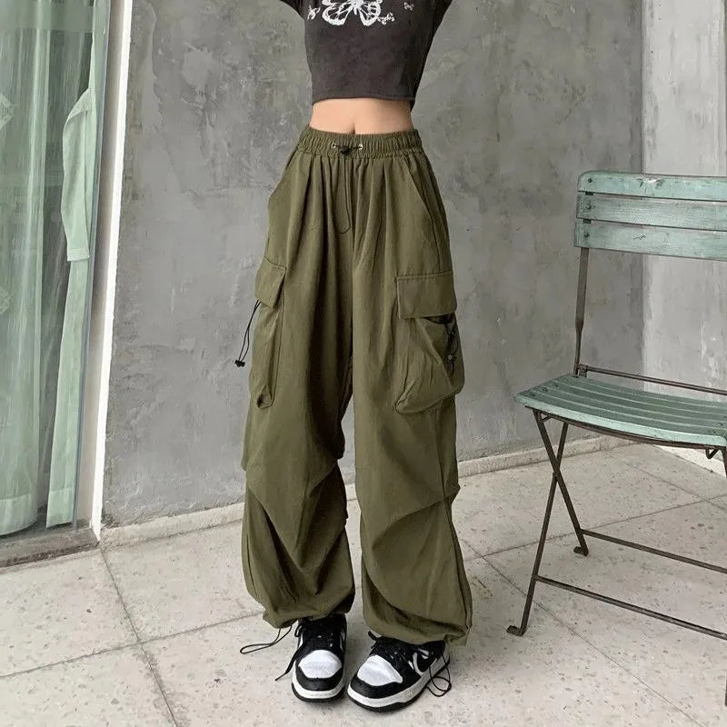 American retro tooling slacks female drape straight beam foot trousers